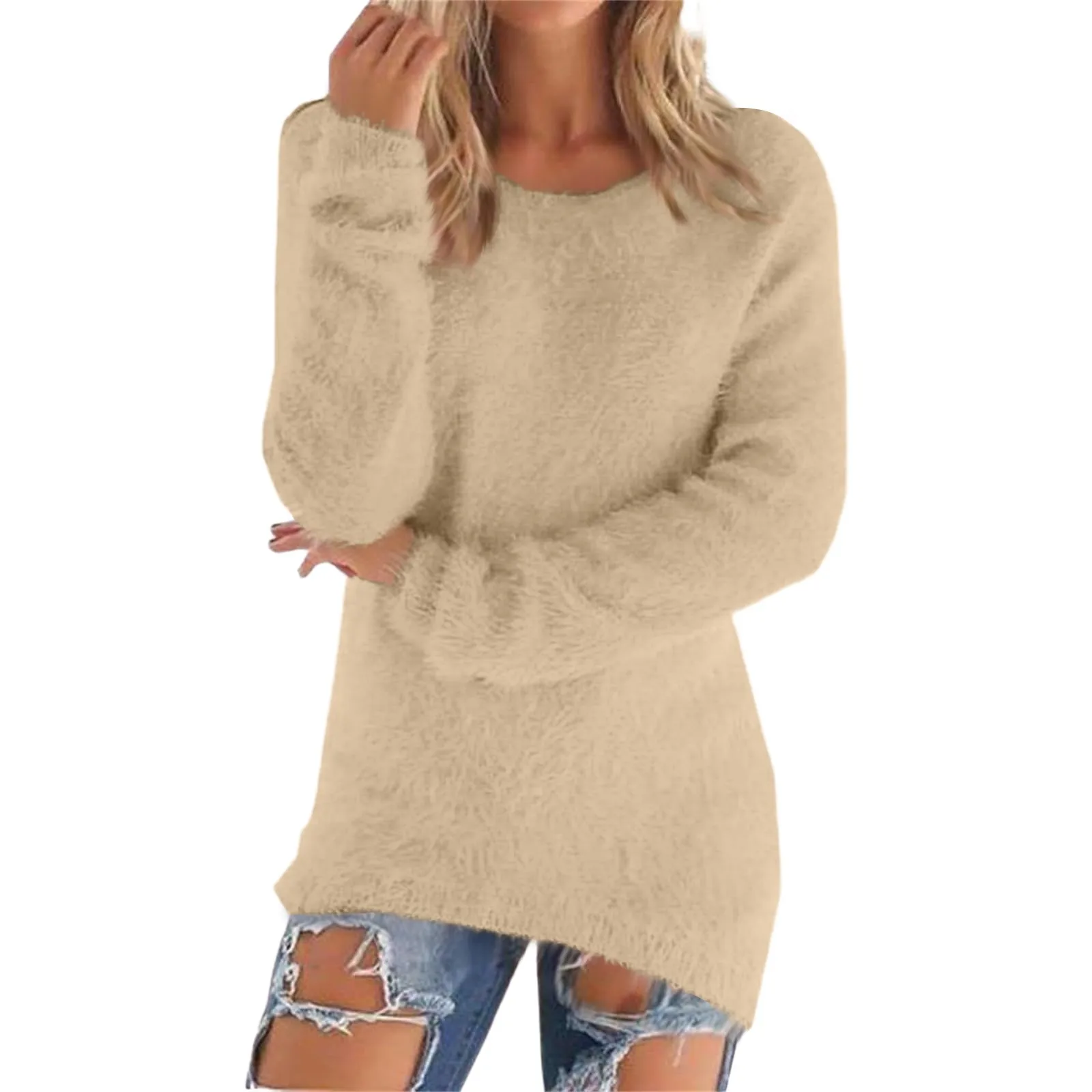 Sweater For Woman Women'S Fashionable Solid Color Long Sleeved Sweater Top Ropa De Mujer Winter Clothes Woman Tops For Woman
Sweater For Woman Women'S Fashionable Solid Color Long Sleeved Sweater Top Ropa De Mujer Winter Clothes Woman Tops For Woman