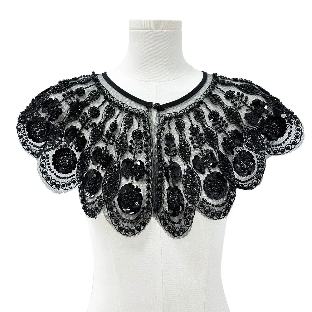 Detachable False Collar Embroidered Pattern Sequined Embellishment Mesh Shawl Collar Openwork Style Lace Texture
Detachable False Collar Embroidered Pattern Sequined Embellishment Mesh Shawl Collar Openwork Style Lace Texture