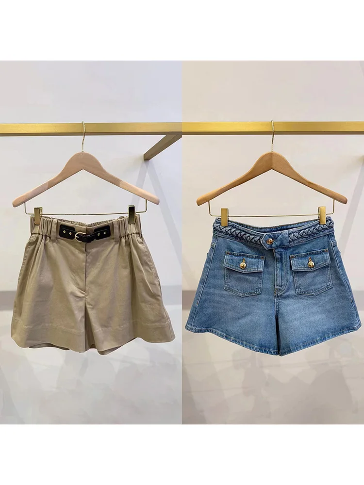 Fashionable Spring Summer Slim Fit Denim Shorts Women's Double Pocket Waist Braid Design Casual Cotton Blend Hot Pants
Fashionable Spring Summer Slim Fit Denim Shorts Women's Double Pocket Waist Braid Design Casual Cotton Blend Hot Pants