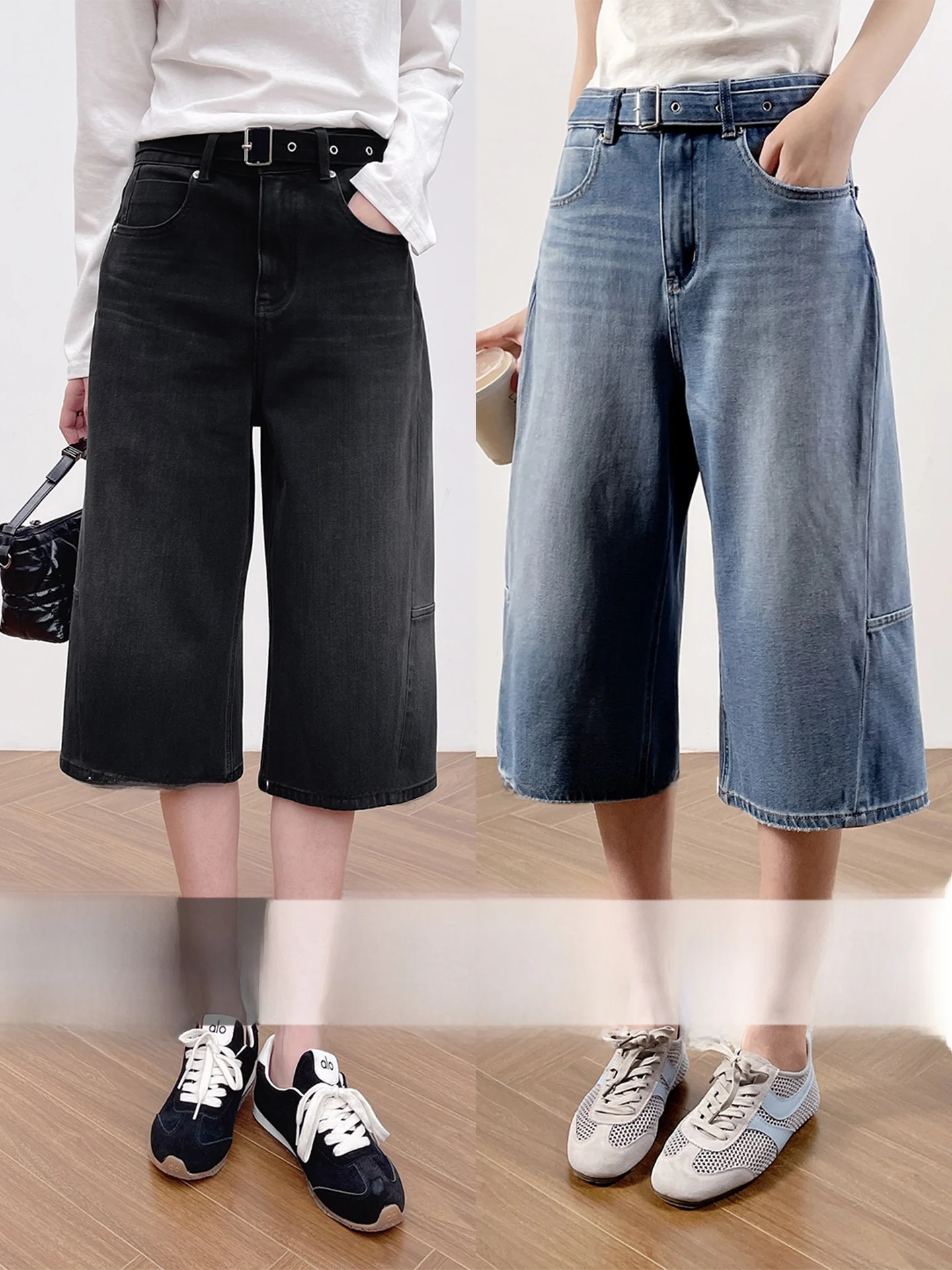 Korean Style High Waist Wide Leg Jeans Women's Loose Fit Slimming Elastic Mid-Calf Pants Spring Summer New Arrival
Korean Style High Waist Wide Leg Jeans Women's Loose Fit Slimming Elastic Mid-Calf Pants Spring Summer New Arrival