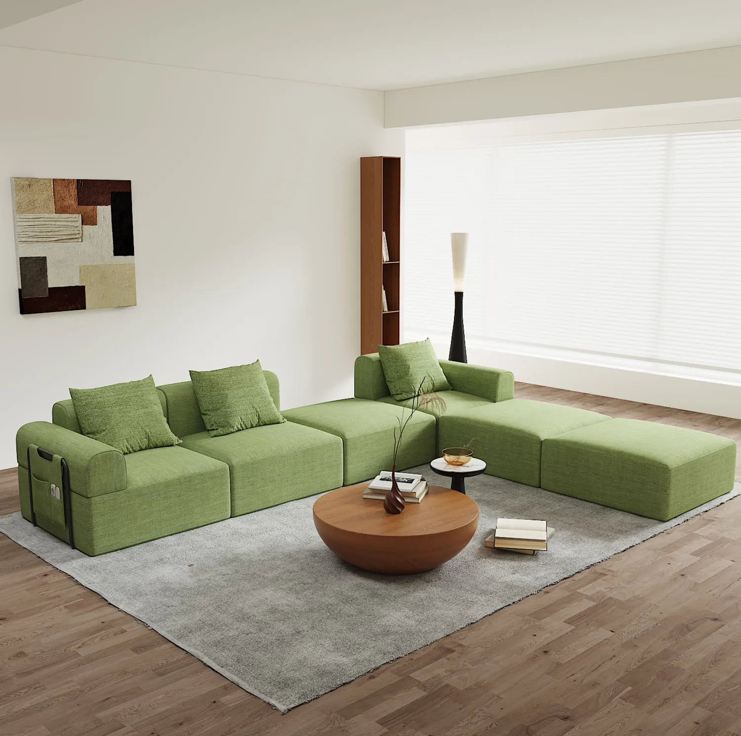 Green 3 Seats Compression Sofa Convertible Modular Couches Modern Sectional Sofa Set with 3 Pillows Arbitrary Combination
Green 3 Seats Compression Sofa Convertible Modular Couches Modern Sectional Sofa Set with 3 Pillows Arbitrary Combination