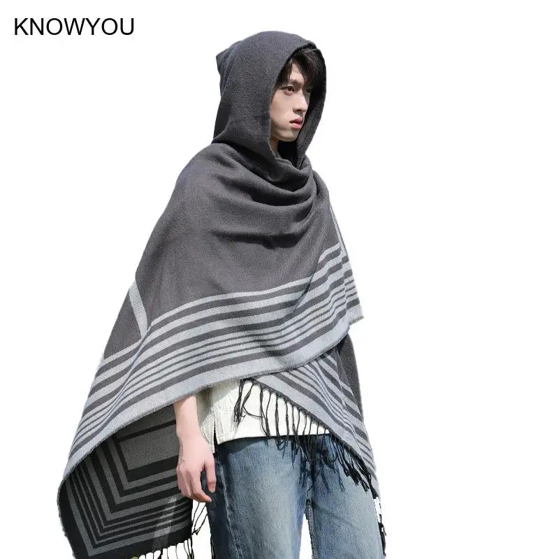 Black Grey Striped Shawl Male Warm Cloaks Autumn Winter Large Szie Shawl Ethnic Style Ponchos Men Soft Tassel Wraos Pashmina
Black Grey Striped Shawl Male Warm Cloaks Autumn Winter Large Szie Shawl Ethnic Style Ponchos Men Soft Tassel Wraos Pashmina