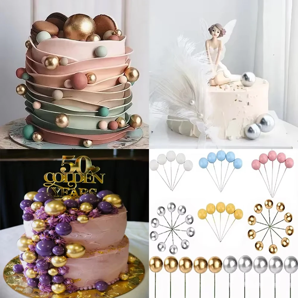 10Pcs Cake Ball Topper DIY Metal Silver Gold Different Size Colorful Balls Cake Toppers Brithday Wedding Christmas Baking Decor
10Pcs Cake Ball Topper DIY Metal Silver Gold Different Size Colorful Balls Cake Toppers Brithday Wedding Christmas Baking Decor