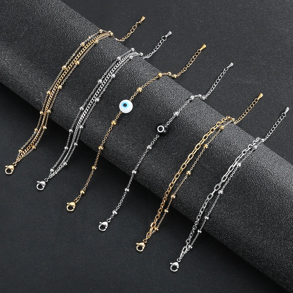Quality Jewelry Classic Women Gift Waterproof Durable Non Fading Metal Stainless Steel Double Row Bead Chain Exquisite Bracelets
Quality Jewelry Classic Women Gift Waterproof Durable Non Fading Metal Stainless Steel Double Row Bead Chain Exquisite Bracelets