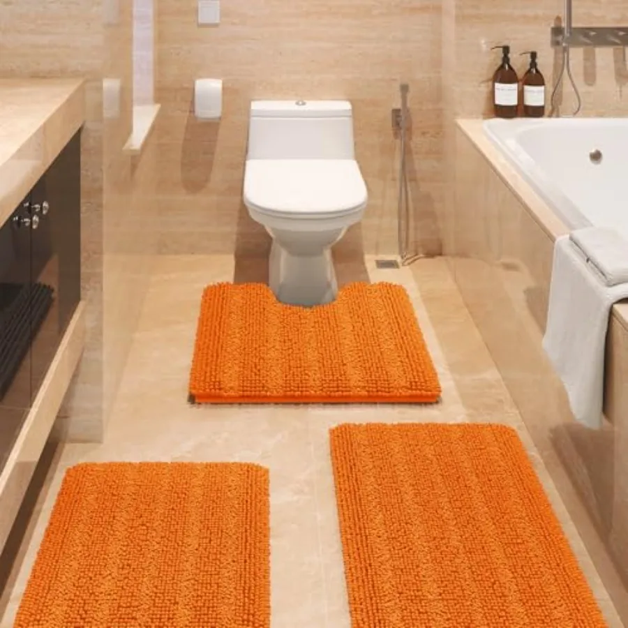 Striped Bathroom Rug Set 3 Pieces Ultra Soft, Non Slip Chenille Toilet Mat, Absorbent Plush Shaggy Bath Mats for Bathroom, Bedr
Striped Bathroom Rug Set 3 Pieces Ultra Soft, Non Slip Chenille Toilet Mat, Absorbent Plush Shaggy Bath Mats for Bathroom, Bedr