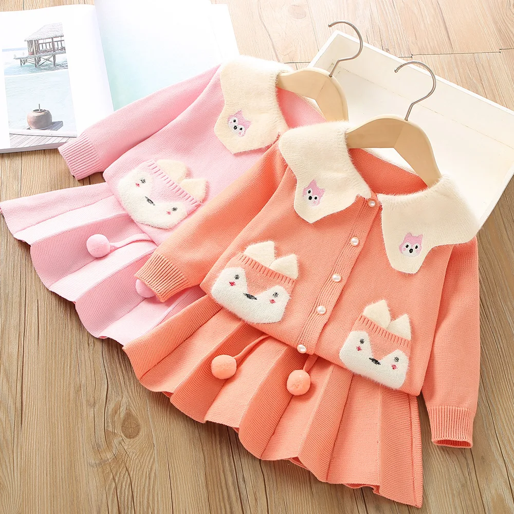 Girls Knitted Clothes Sets Autumn Winter Children Woolen Sweaters Coats Skirts 2pcs Party Suit For Baby Christmas Cute Costume
Girls Knitted Clothes Sets Autumn Winter Children Woolen Sweaters Coats Skirts 2pcs Party Suit For Baby Christmas Cute Costume