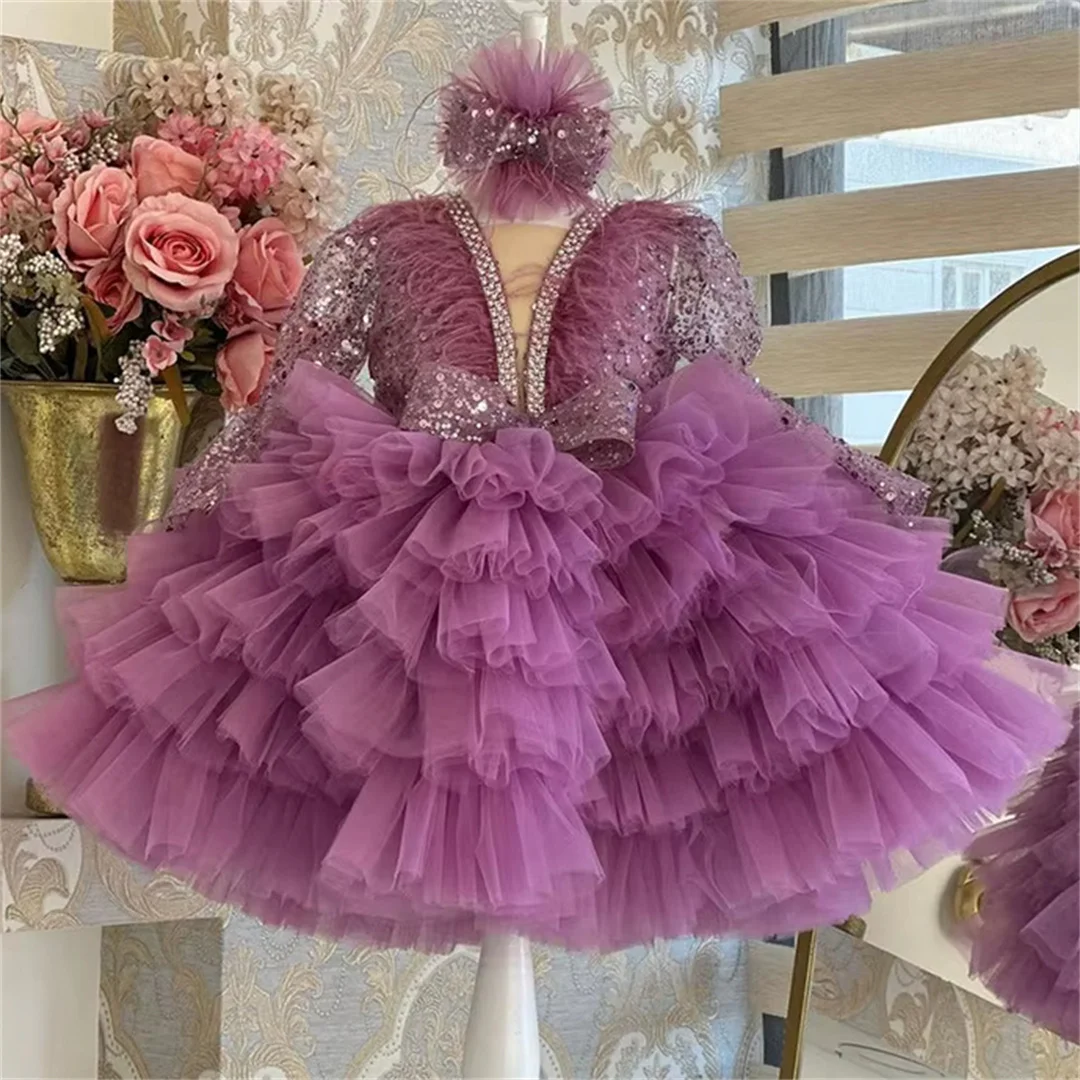 Girl's sequin long sleeved princess dress New Ages 1-12 V-neck bow fluffy cake dress carnival birthday party performance costume
Girl's sequin long sleeved princess dress New Ages 1-12 V-neck bow fluffy cake dress carnival birthday party performance costume