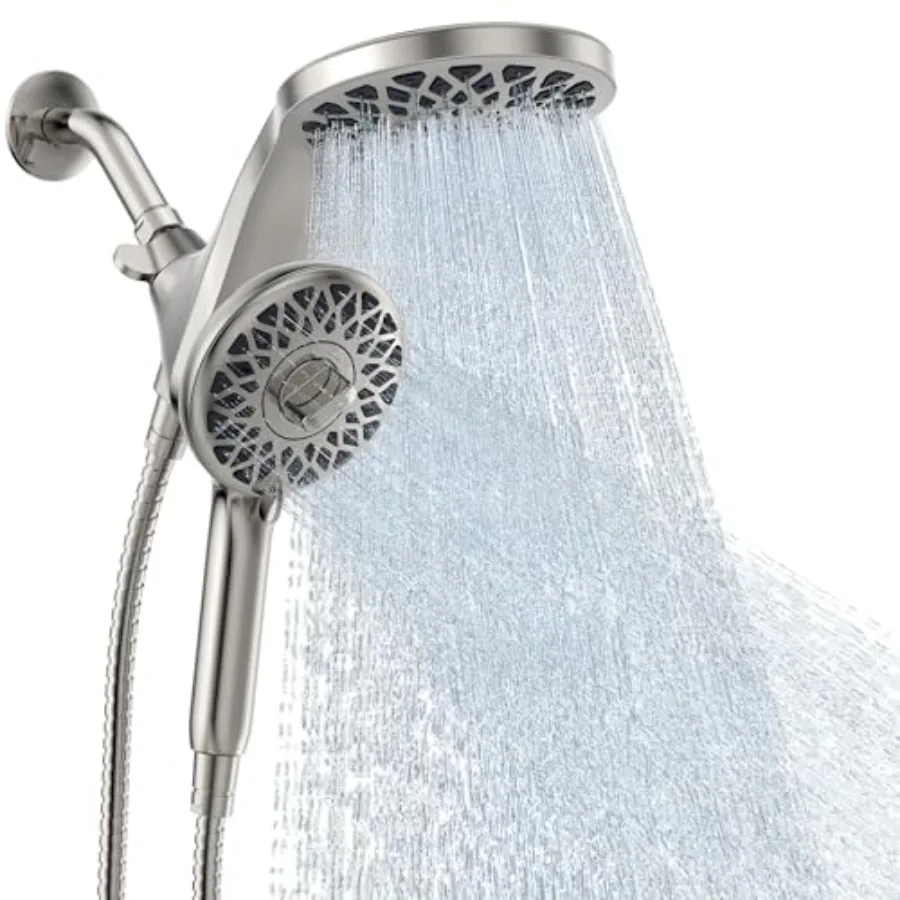 High Pressure Rain Shower Head with Handheld Spray Combo: Detachable Dual Shower Head with 10 Sprays Modes - Upgrade Knob Spray
High Pressure Rain Shower Head with Handheld Spray Combo: Detachable Dual Shower Head with 10 Sprays Modes - Upgrade Knob Spray