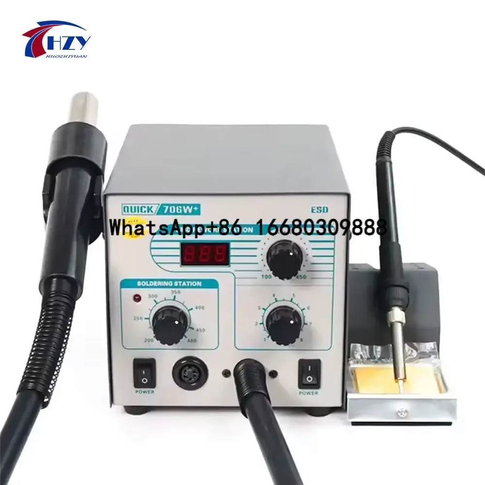 QUICK 706W+ 2 in 1 Rework Soldering Station/Eu plug Lead Free Digital Electronic Bga Rework Soldering Station Hand Hot Air
QUICK 706W+ 2 in 1 Rework Soldering Station/Eu plug Lead Free Digital Electronic Bga Rework Soldering Station Hand Hot Air