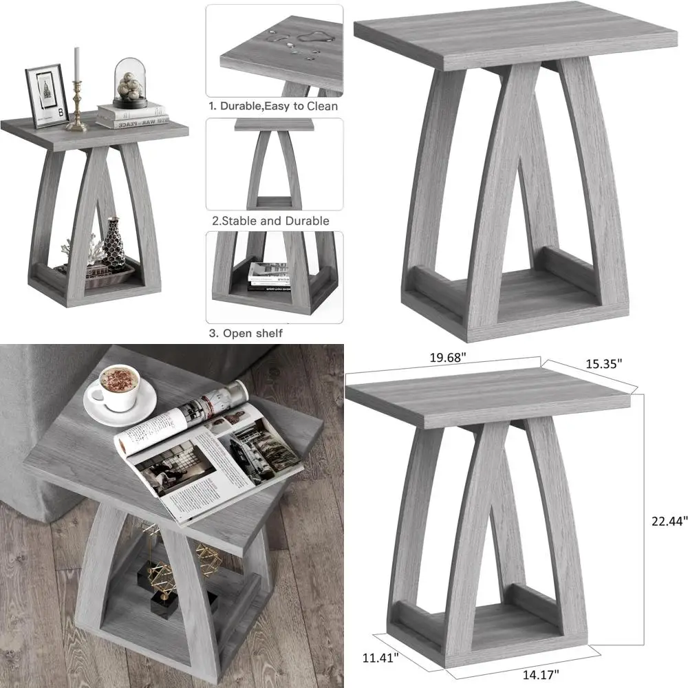 Contemporary Living Room Side Tables, Sofa-Side Nightstands, Bedroom Nightstands, Couch Shelf Side Tables, Stylish Grey End Tabl
Contemporary Living Room Side Tables, Sofa-Side Nightstands, Bedroom Nightstands, Couch Shelf Side Tables, Stylish Grey End Tabl