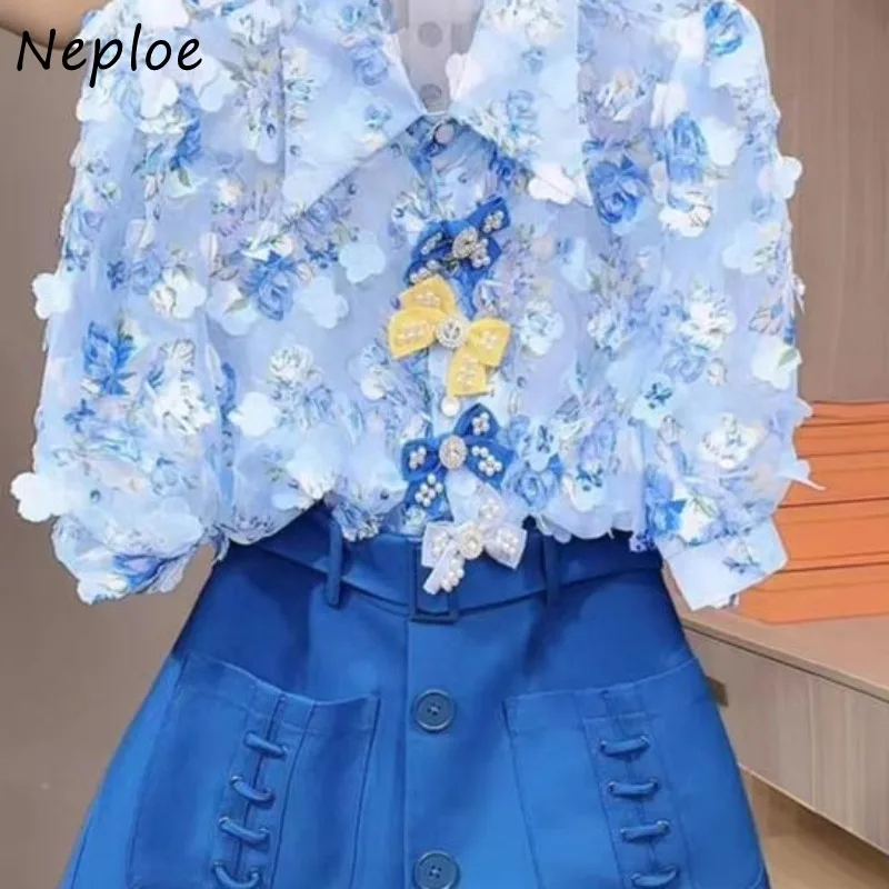 Neploe Elegant Vintage Lapel Neck 3D Bow Flower Shirts Women+ Y2k High Waist Wide Leg Shorts 2024 Summer New Two Piece Sets
Neploe Elegant Vintage Lapel Neck 3D Bow Flower Shirts Women+ Y2k High Waist Wide Leg Shorts 2024 Summer New Two Piece Sets