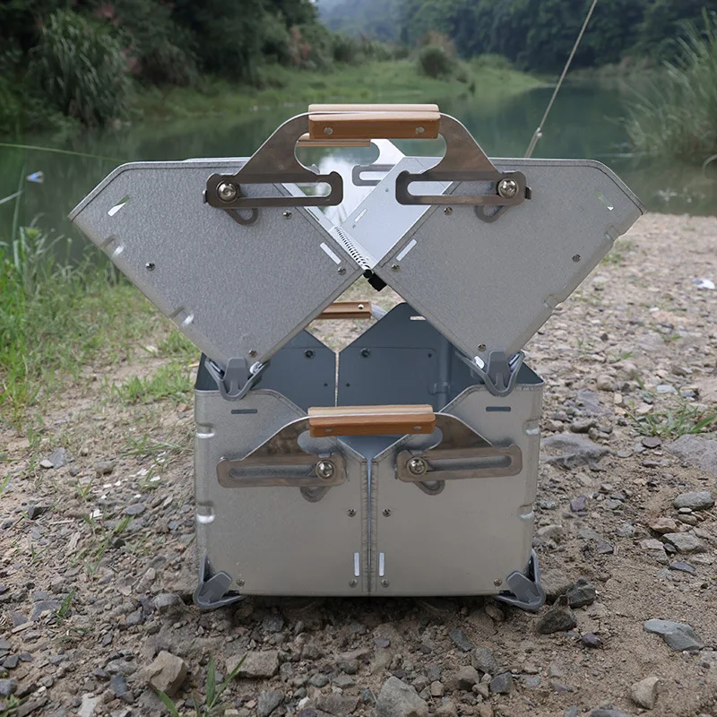 Outdoor High-capacity Portable Silver Open Box Camping Self Driving Folding Stainless Steel Storage Organizer
Outdoor High-capacity Portable Silver Open Box Camping Self Driving Folding Stainless Steel Storage Organizer