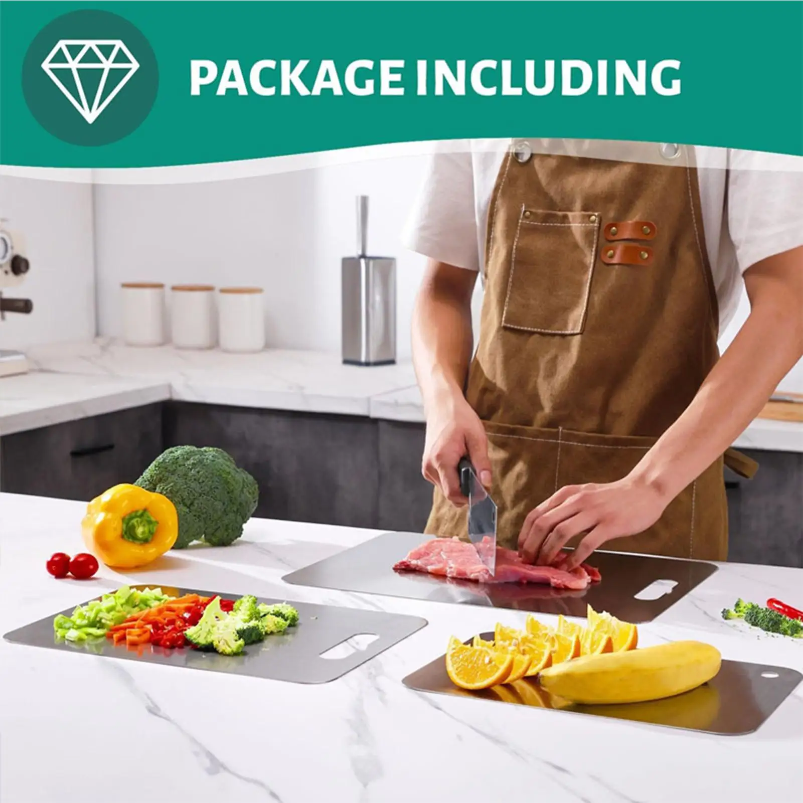 Stainless Cutting Board Non Slip Food Grade Chopping Food Mat Easy Clean Kitchen Cutting Board For Meat Vegetable Bread Pastry
Stainless Cutting Board Non Slip Food Grade Chopping Food Mat Easy Clean Kitchen Cutting Board For Meat Vegetable Bread Pastry