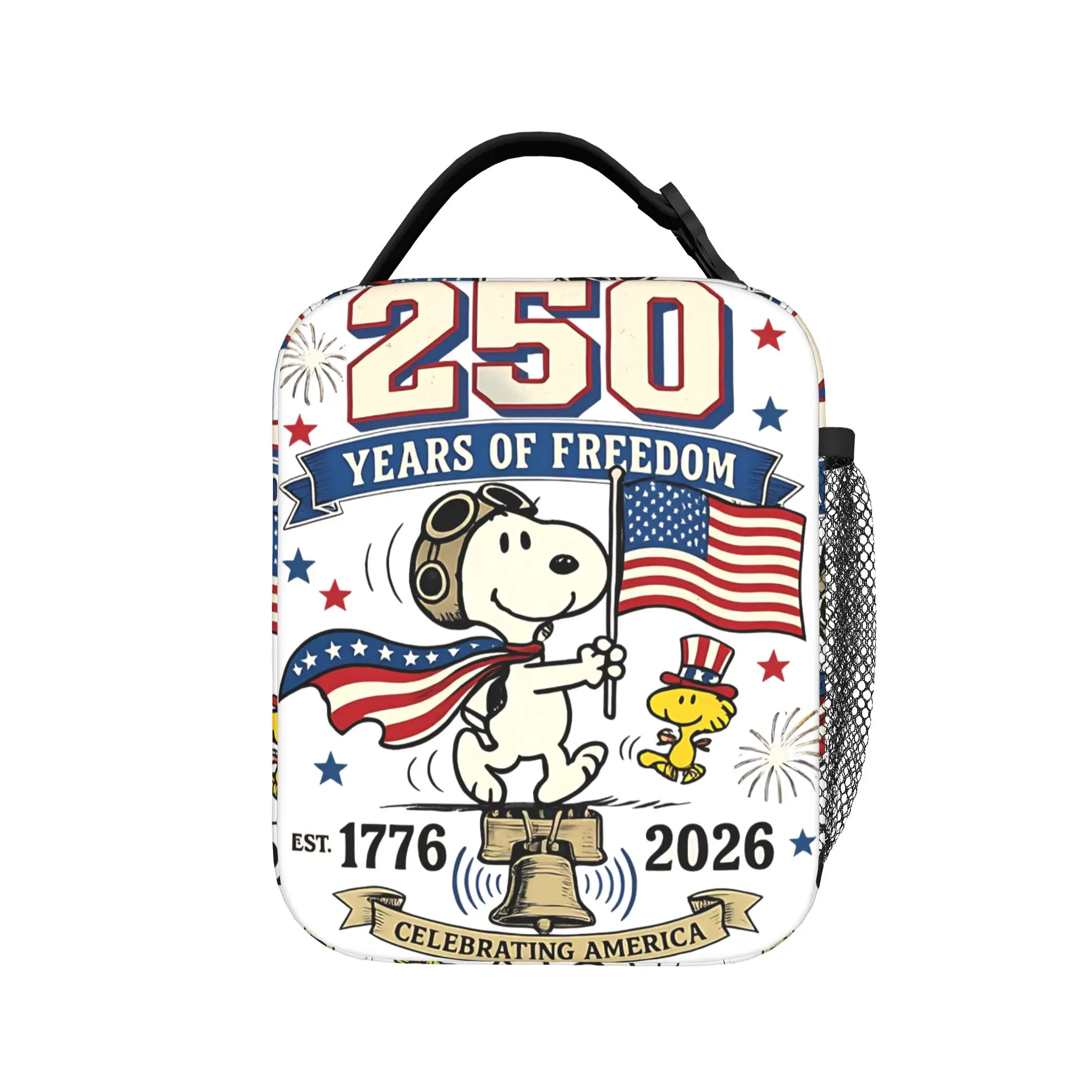 Snoopy 250 Years of Freedom, Patriotic USA Insulated Lunch Bag Cooler Bag Meal Container Tote Lunch Box Food Handbags Travel
Snoopy 250 Years of Freedom, Patriotic USA Insulated Lunch Bag Cooler Bag Meal Container Tote Lunch Box Food Handbags Travel