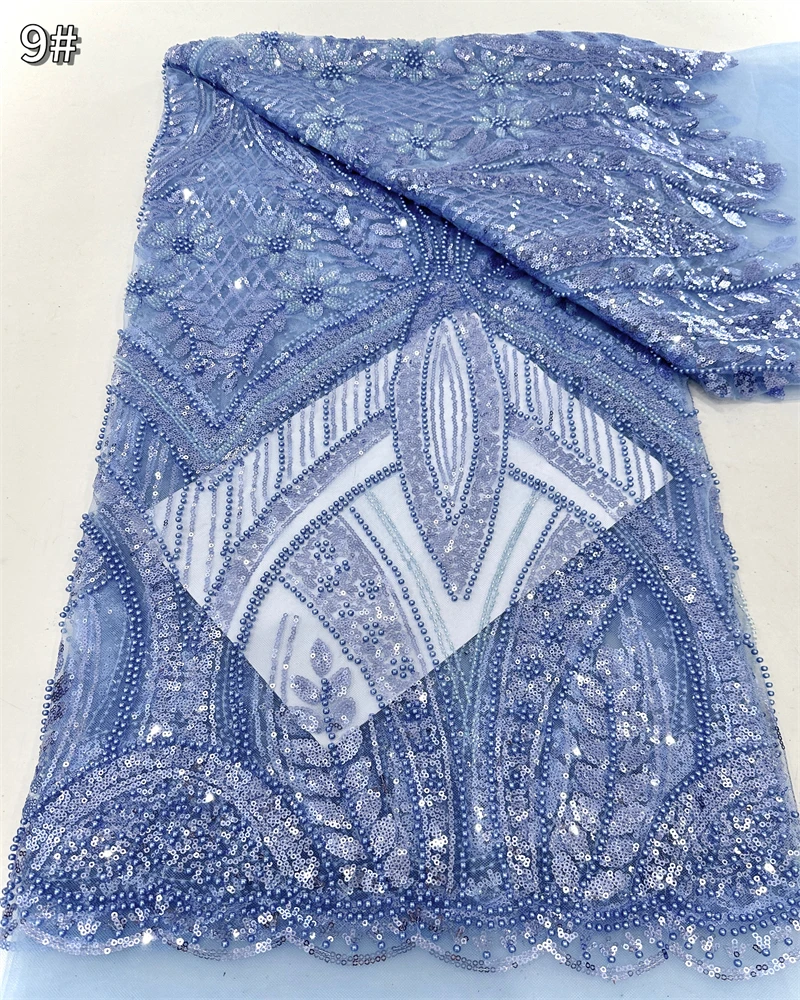 Luxury African Sequins Beaded Lace Fabric High-Quality Nigerian Wedding Bridal Embroidery French Tulle for Groom Sewing
Luxury African Sequins Beaded Lace Fabric High-Quality Nigerian Wedding Bridal Embroidery French Tulle for Groom Sewing