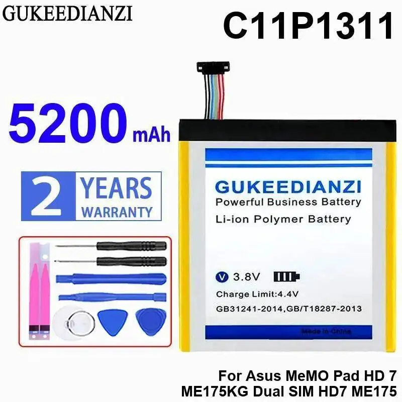 5200mAh For Asus Memo Pad HD 7 ME175KG Dual Sim HD7 ME175 Tablet Battery Long-Lasting Performance C11P1311
5200mAh For Asus Memo Pad HD 7 ME175KG Dual Sim HD7 ME175 Tablet Battery Long-Lasting Performance C11P1311