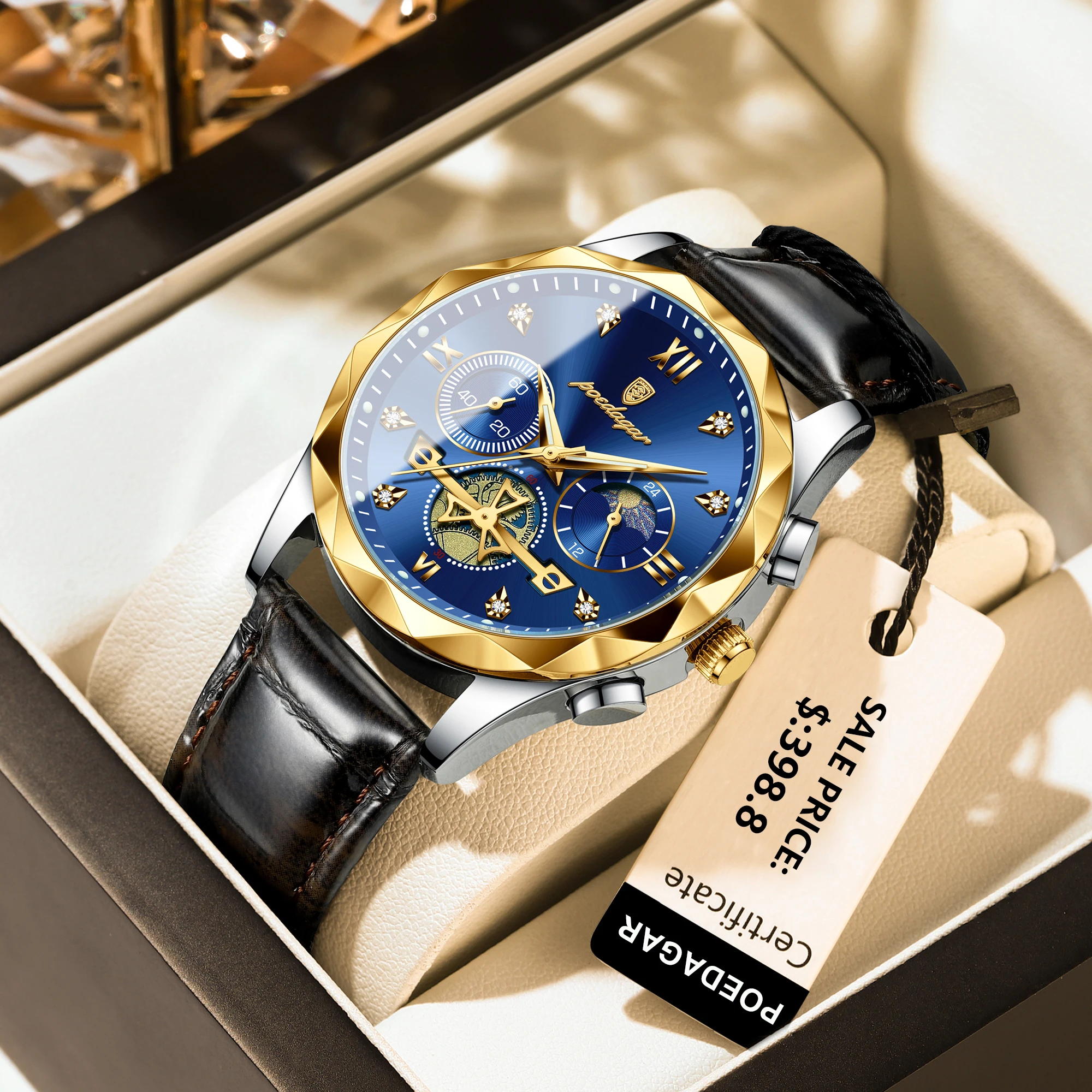 POEDAGAR Luxury Fashion Watches For Men Waterproof Luminous Chronograph Man Quartz Watch Military Sport Leather Men's Wristwatch
POEDAGAR Luxury Fashion Watches For Men Waterproof Luminous Chronograph Man Quartz Watch Military Sport Leather Men's Wristwatch