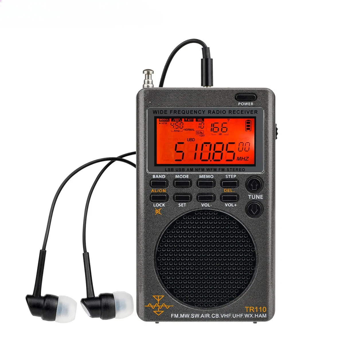 TR110 Radio FM Receiver Portable SSB Shortwave Radios AM FM All Waves Band CB AIR Band Ham Radio SW MW LSB VHF UHF
TR110 Radio FM Receiver Portable SSB Shortwave Radios AM FM All Waves Band CB AIR Band Ham Radio SW MW LSB VHF UHF