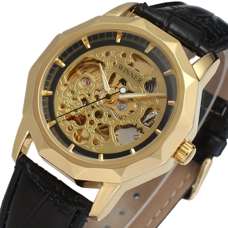2025 Fashion Luxury Gold Mechanical Watch Men Skeleton Watches WINNER Leather Band Automatic Wristwatches Men Relogio Masculino
2025 Fashion Luxury Gold Mechanical Watch Men Skeleton Watches WINNER Leather Band Automatic Wristwatches Men Relogio Masculino