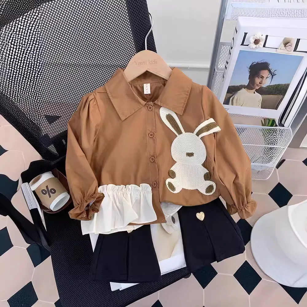 2024 Spring And Autumn New Girl Cute Little Rabbit Shirt With Split Pants Women's Fashion Two Piece Set
2024 Spring And Autumn New Girl Cute Little Rabbit Shirt With Split Pants Women's Fashion Two Piece Set