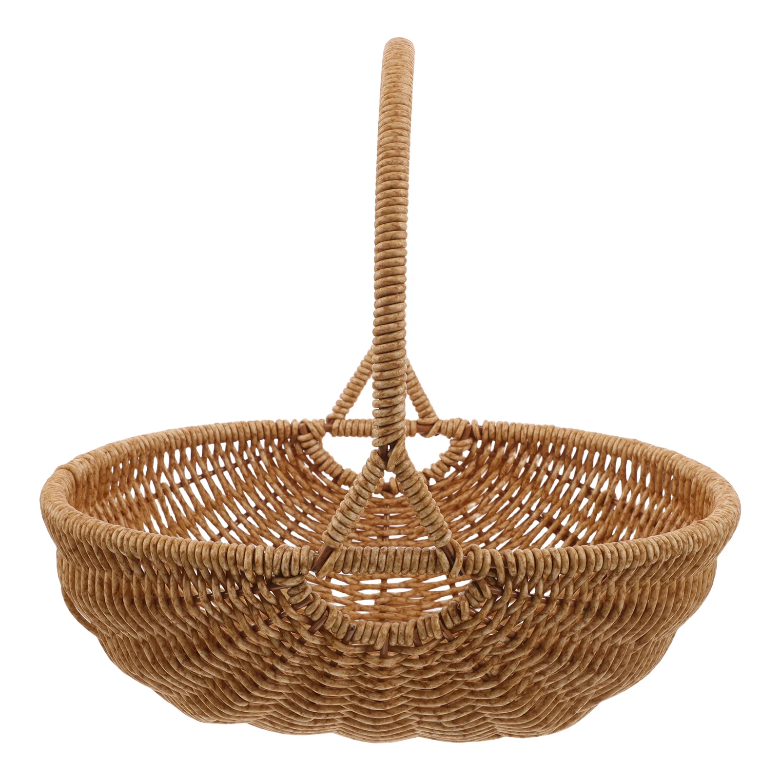 Imitation Rattan Basket Light Brown Handmade Woven Fruit Container With Handle Multi Purpose Kitchen Storage Organizer For
Imitation Rattan Basket Light Brown Handmade Woven Fruit Container With Handle Multi Purpose Kitchen Storage Organizer For
