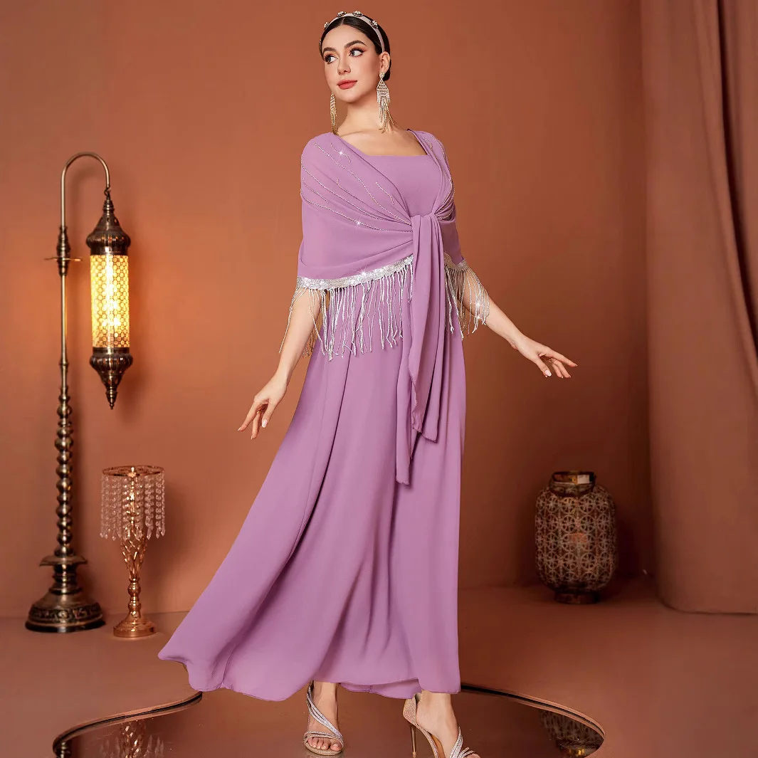 Eid Muslim Dress Women Abaya Tassel Fake 2 Piece Long Dresses Vestidos Largos Party Caftan Jalabiya Ramadan Dubai Arab Robe 2025
Eid Muslim Dress Women Abaya Tassel Fake 2 Piece Long Dresses Vestidos Largos Party Caftan Jalabiya Ramadan Dubai Arab Robe 2025