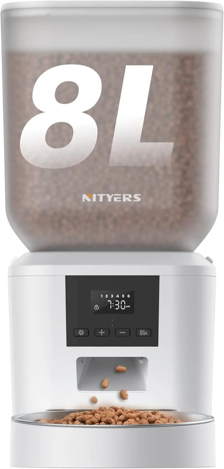 8L Automatic Pet Feeder with LCD Screen, Timed Feeding, 6 Meals Daily, Battery Backup for Dogs and Cats
8L Automatic Pet Feeder with LCD Screen, Timed Feeding, 6 Meals Daily, Battery Backup for Dogs and Cats