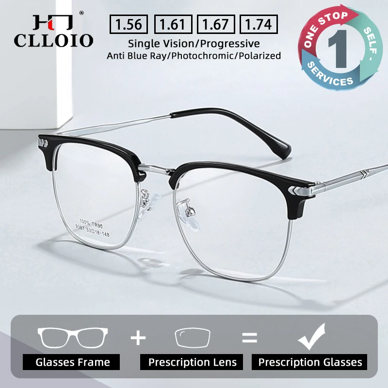 CLLOIO Vintage Casual Style Prescription Glasses Anti-Reflective TR90 Eyebrow Frame Myopia Reading Glasses Progressive Eyewear
CLLOIO Vintage Casual Style Prescription Glasses Anti-Reflective TR90 Eyebrow Frame Myopia Reading Glasses Progressive Eyewear