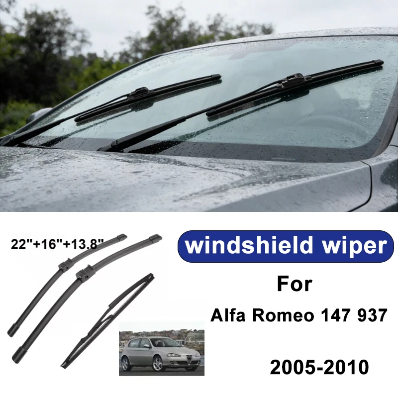For Alfa Romeo 147 937 2005-2010 car windshield front/rear wipers, silent wiper blades, car blade brush accessories
For Alfa Romeo 147 937 2005-2010 car windshield front/rear wipers, silent wiper blades, car blade brush accessories