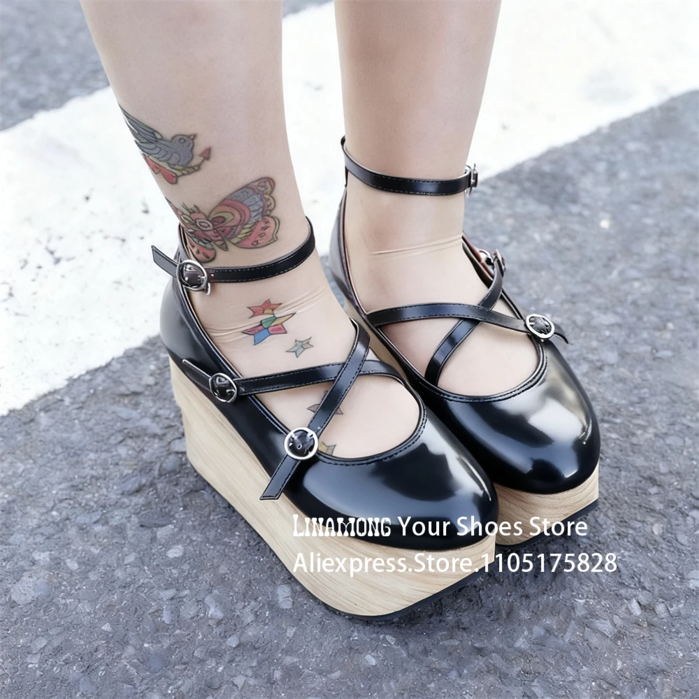 Sweet Gothic Lolita Rocking Horse Shoes Cross Strap Ankle Buckle Platform Flats Novelty Kawaii Round Toe Leather Shoes for Women
Sweet Gothic Lolita Rocking Horse Shoes Cross Strap Ankle Buckle Platform Flats Novelty Kawaii Round Toe Leather Shoes for Women