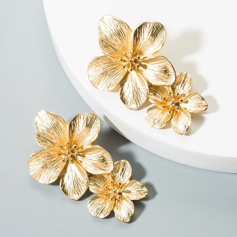 Vintage Stainless Steel Double Flower Stud Earrings for Women Glossy Waterproof Gold Plated Drop Earring Statement Jewelry Gift
Vintage Stainless Steel Double Flower Stud Earrings for Women Glossy Waterproof Gold Plated Drop Earring Statement Jewelry Gift