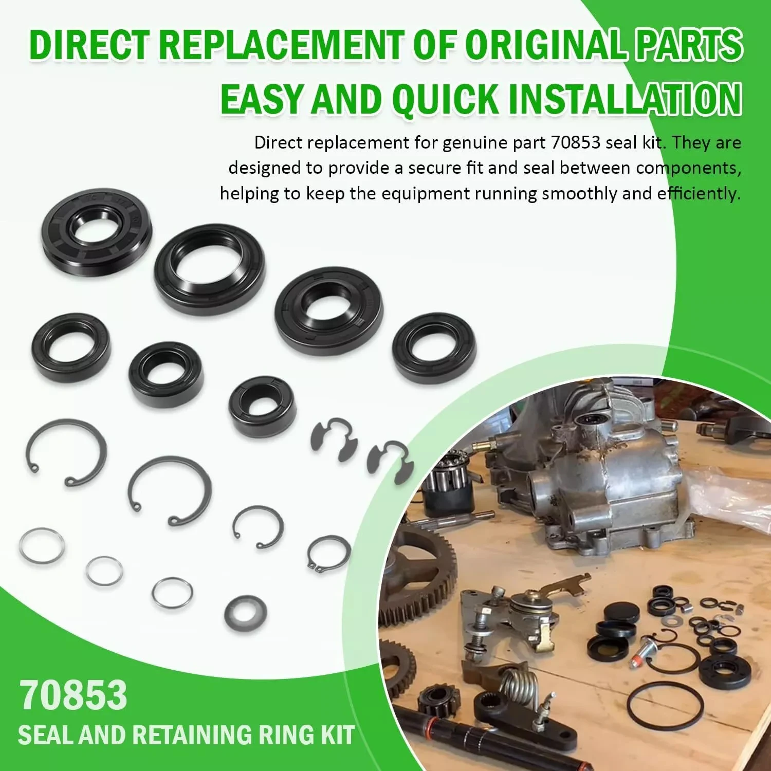 TM 70853 Overhaul Rebuild Seal Retaining Ring Kits Fits for Hydro Gear Lawn Mower Series ZA, ZB, ZC, ZD, ZT-2200(EZT) Series
TM 70853 Overhaul Rebuild Seal Retaining Ring Kits Fits for Hydro Gear Lawn Mower Series ZA, ZB, ZC, ZD, ZT-2200(EZT) Series