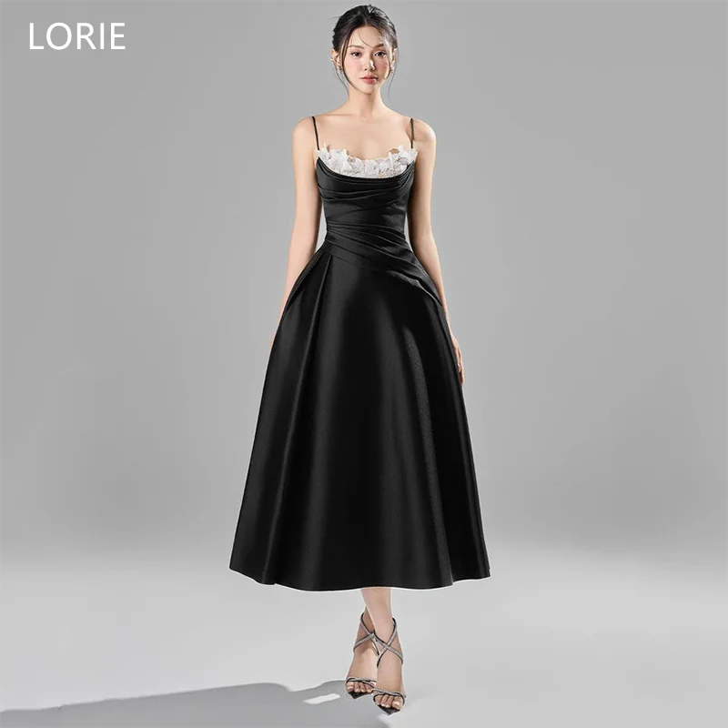 LORIE Exquisite Black Satin Party Dresses Pleats Spaghetti Strap Appliques Evening Prom Dress Draped A-Line Prom Gown Customized
LORIE Exquisite Black Satin Party Dresses Pleats Spaghetti Strap Appliques Evening Prom Dress Draped A-Line Prom Gown Customized
