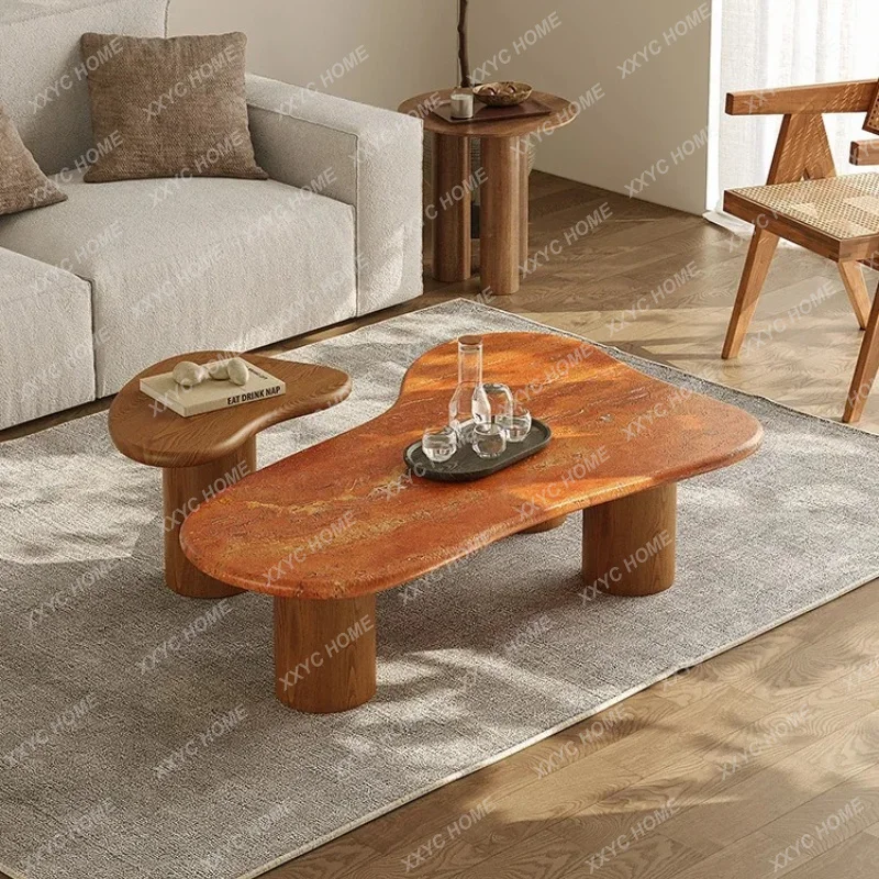 Retro, coffee table living room home marble tea table creative high-end stone table combination
Retro, coffee table living room home marble tea table creative high-end stone table combination