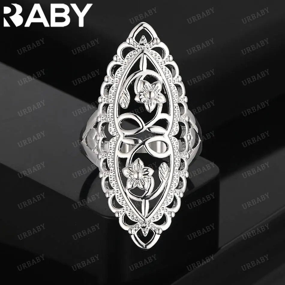 URBABY 925 Sterling Silver Vintage Pattern Fine Ring For Women Fashion Jewelry Charm Grace Wedding Engagement Accessories
URBABY 925 Sterling Silver Vintage Pattern Fine Ring For Women Fashion Jewelry Charm Grace Wedding Engagement Accessories