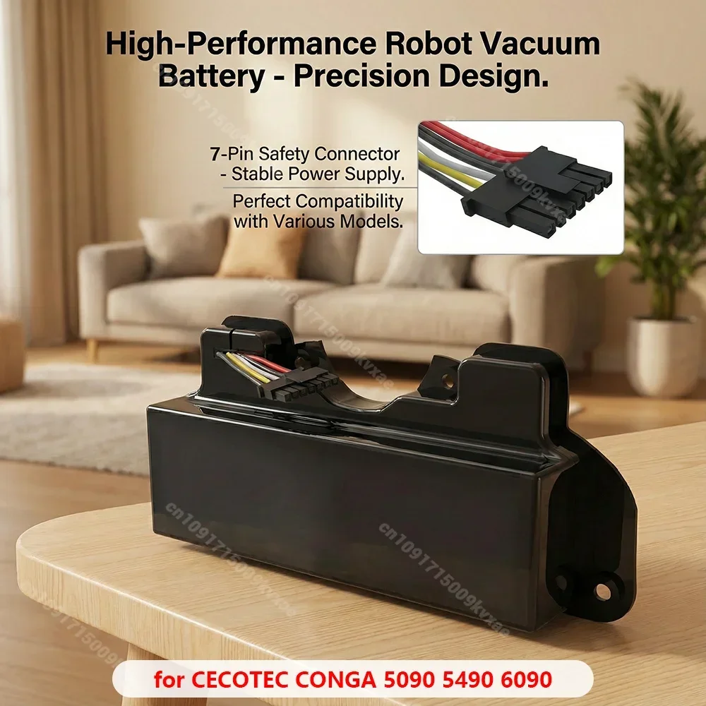 Новый аккумулятор 12800 мАч для робота-пылесоса Cecotec Conga 5090 5490 6090 7090, 14,4 В, перезаряжаемый, запасная часть.
Новый аккумулятор 12800 мАч для робота-пылесоса Cecotec Conga 5090 5490 6090 7090, 14,4 В, перезаряжаемый, запасная часть.
