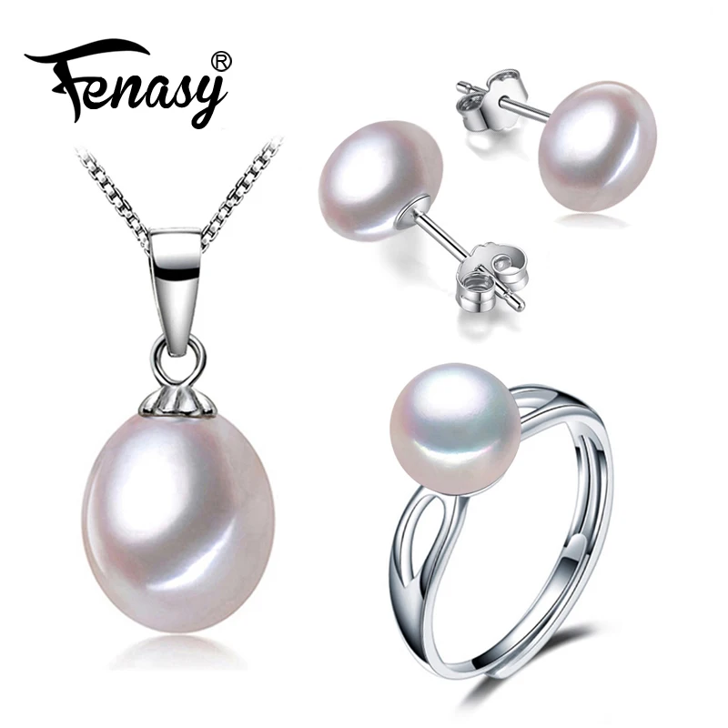 FENASY Pearl Jewelry Sets 925 Sterling Silver natural pearl pendant necklace with stud earrings necklaces pendants ring set
FENASY Pearl Jewelry Sets 925 Sterling Silver natural pearl pendant necklace with stud earrings necklaces pendants ring set