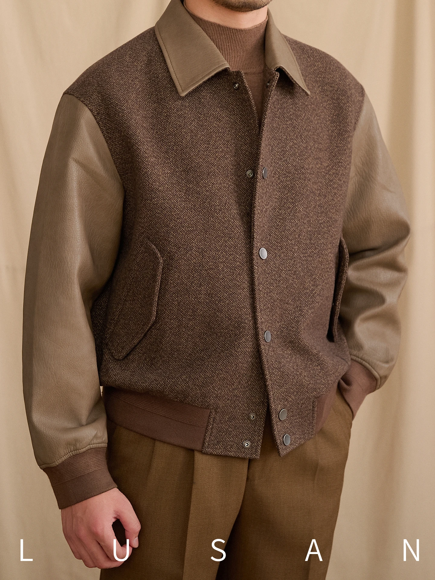 Slimming 50% Wool Commuter Jacket for Men Autumn Winter Fashionable Lapel Patchwork Warm Gentleman's Trendy Outerwear
Slimming 50% Wool Commuter Jacket for Men Autumn Winter Fashionable Lapel Patchwork Warm Gentleman's Trendy Outerwear