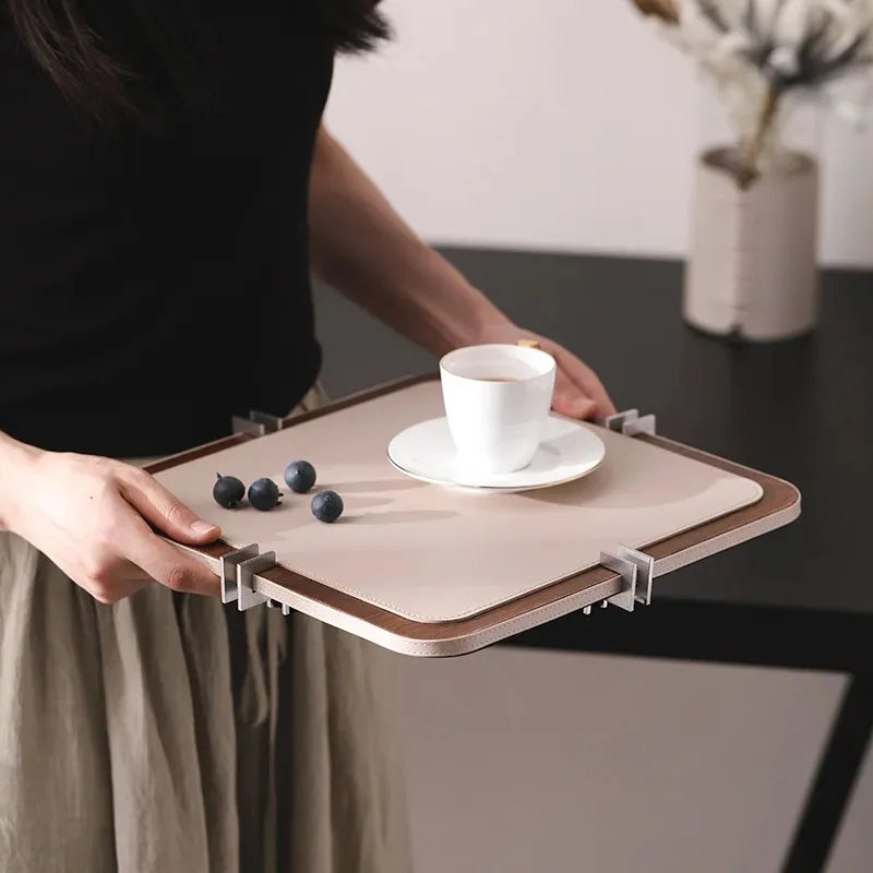 Modern simple walnut leather square round tray storage creative ornament desktop decoration
Modern simple walnut leather square round tray storage creative ornament desktop decoration