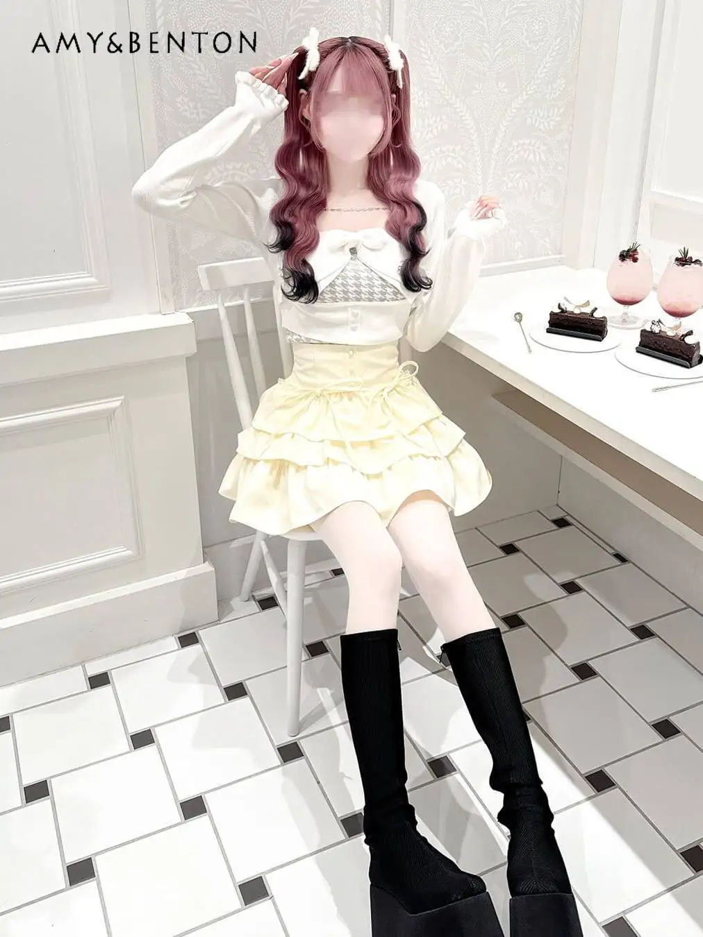 Cute Bow Tie High-waist Slimming Mini Skirt Women Summer New Japanese Fashion Sweet Girlish Multi-layer Puffy Skirts
Cute Bow Tie High-waist Slimming Mini Skirt Women Summer New Japanese Fashion Sweet Girlish Multi-layer Puffy Skirts