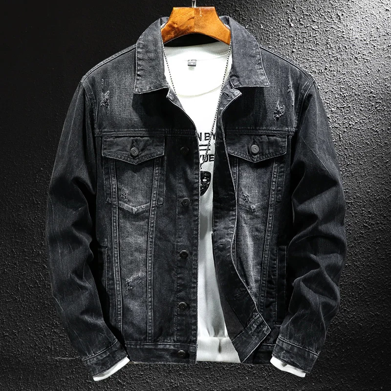 Men's Denim Jackets Classic Style Casual Cowboy Washed Retro Clothing Black Lapel Jacket Streetwear Coat Top
Men's Denim Jackets Classic Style Casual Cowboy Washed Retro Clothing Black Lapel Jacket Streetwear Coat Top