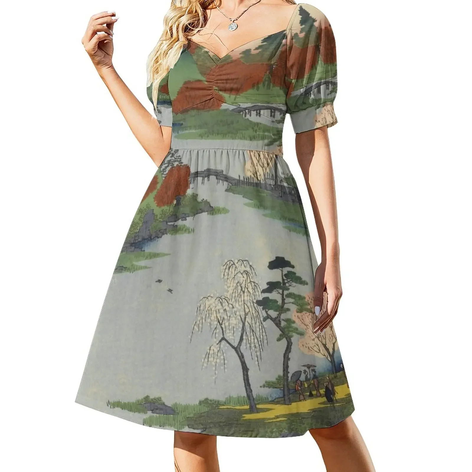 Summer Garden Ukiyo-e Japanese Art Short-Sleeved Dress Clothing women's elegant loose dresses
Summer Garden Ukiyo-e Japanese Art Short-Sleeved Dress Clothing women's elegant loose dresses