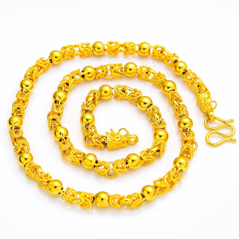 Boutique 9999 Dragon Ball Cloth Dragon Head Necklace Gold Mens Domineering 24K Gold Bead Fashion Clavicle Chain JewelAU750
Boutique 9999 Dragon Ball Cloth Dragon Head Necklace Gold Mens Domineering 24K Gold Bead Fashion Clavicle Chain JewelAU750