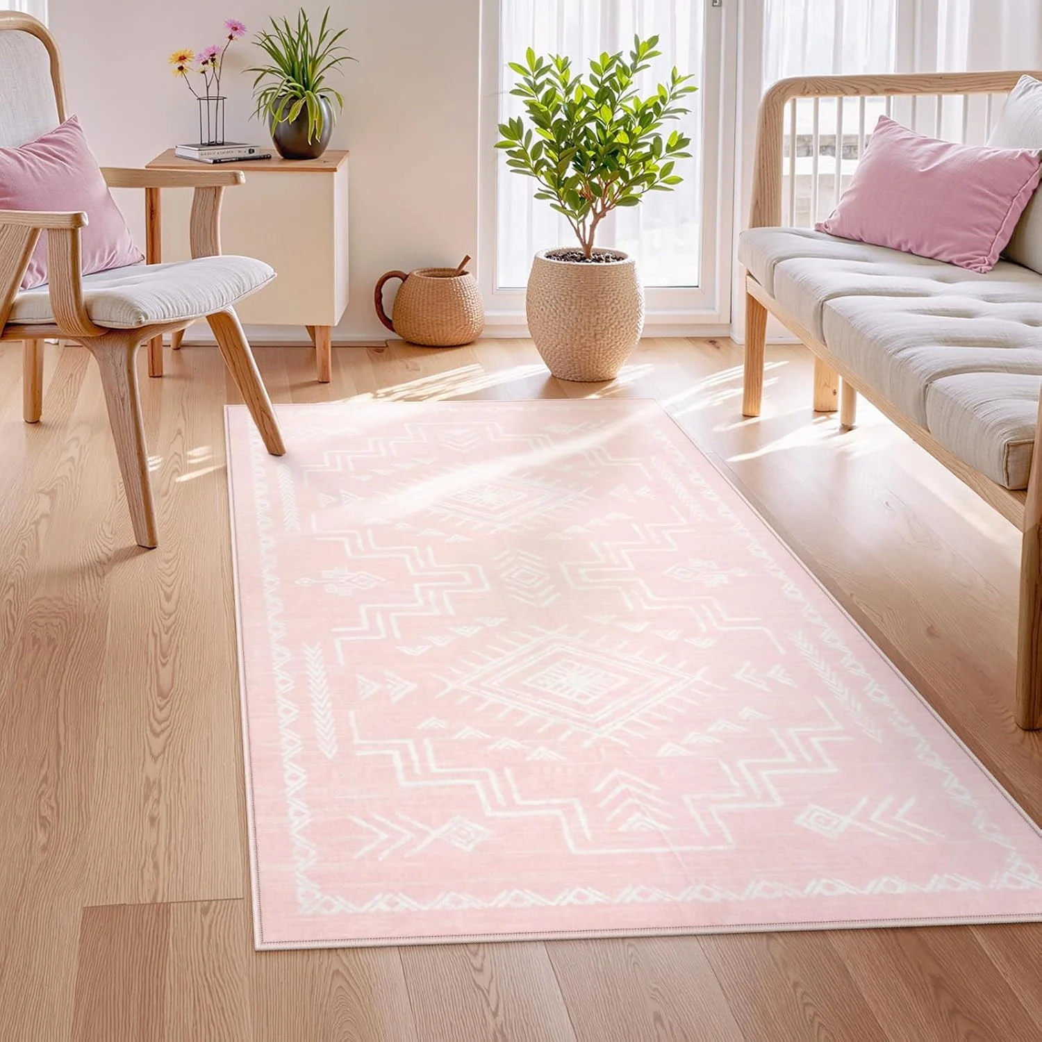 Washable Rug , Geometric Tribal Rug for Girls Bedroom, Non-Slip Low-Pile Carpet for Nursery Indoor Entrance Bathroom
Washable Rug , Geometric Tribal Rug for Girls Bedroom, Non-Slip Low-Pile Carpet for Nursery Indoor Entrance Bathroom