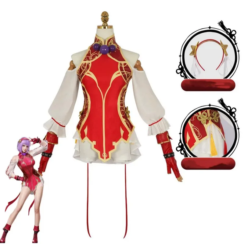 Игра Naraka: Bladepoint Kurimi, карнавальный костюм, красное платье Cheongsam в китайском стиле, повязка на голову, женские сексуальные традиционные праздничные костюмы; 
Игра Naraka: Bladepoint Kurimi, карнавальный костюм, красное платье Cheongsam в китайском стиле, повязка на голову, женские сексуальные традиционные праздничные костюмы;