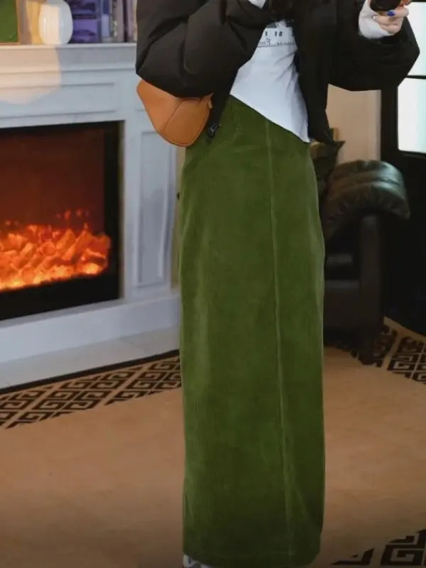Elegant Retro Style Slimming High Waist Midi Skirt Women's Winter New Green Dress Trending Long Skirt Korean Style Commute
Elegant Retro Style Slimming High Waist Midi Skirt Women's Winter New Green Dress Trending Long Skirt Korean Style Commute