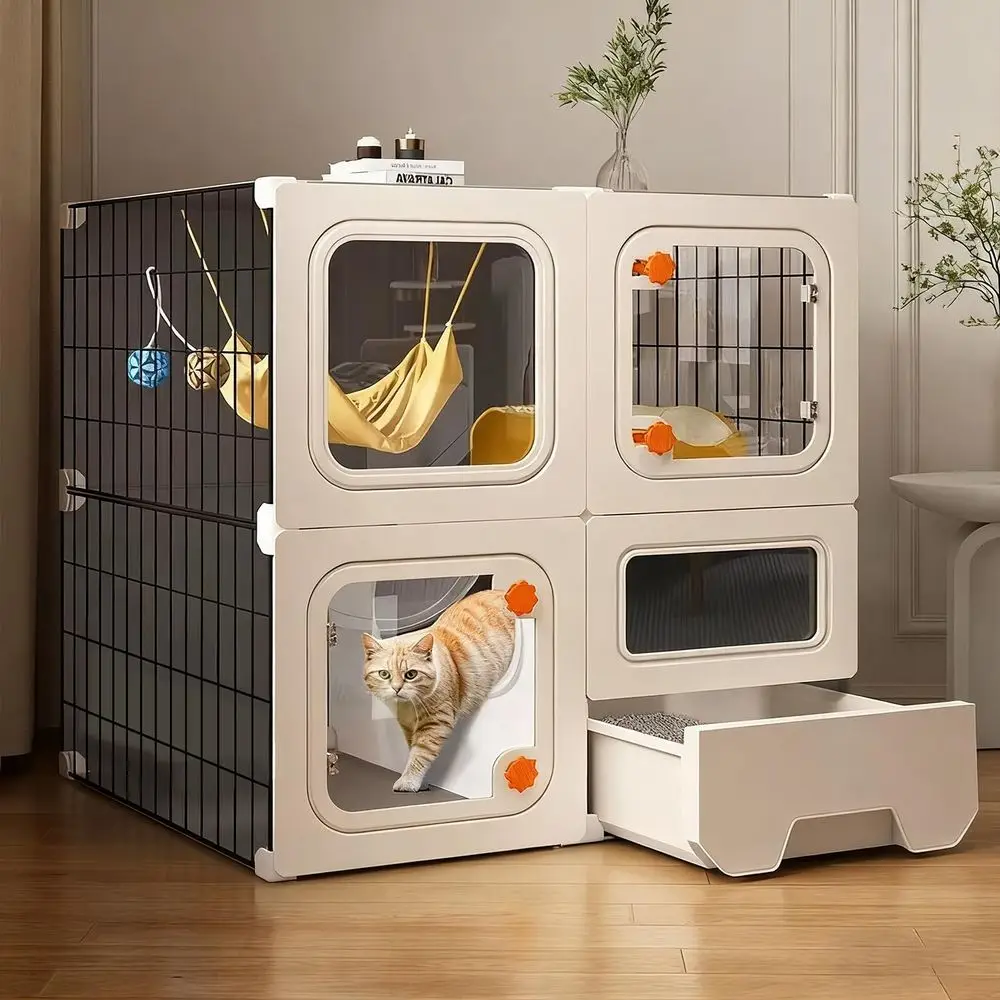 Indoor/Outdoor Detachable Metal Cat Enclosure with Litter Box and Playpen
Indoor/Outdoor Detachable Metal Cat Enclosure with Litter Box and Playpen