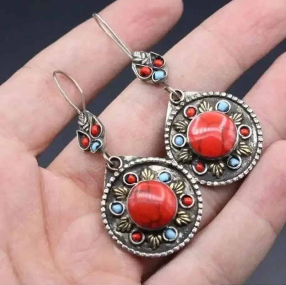 Antique Red Color Round Stones Round Dangle Earring Pendant Accessories For Women‘s Party Earrings Custom Jewelry
Antique Red Color Round Stones Round Dangle Earring Pendant Accessories For Women‘s Party Earrings Custom Jewelry