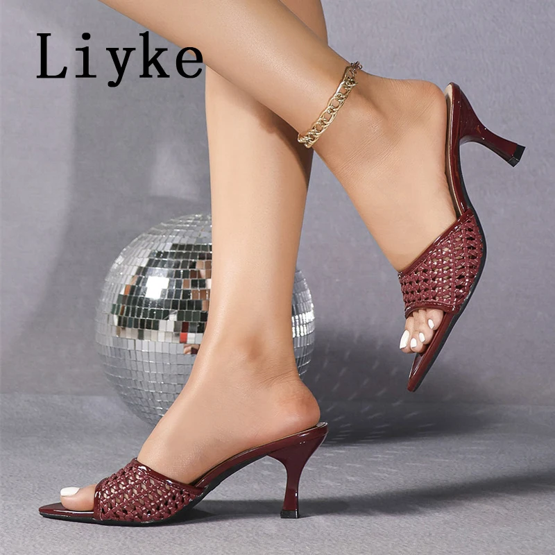 Liyke Summer 7CM Kitten Heels Slipper Women Handmade Weave Hollow Out Leather Mesh Designer Shoes Gladiator Sandal Female Slides
Liyke Summer 7CM Kitten Heels Slipper Women Handmade Weave Hollow Out Leather Mesh Designer Shoes Gladiator Sandal Female Slides