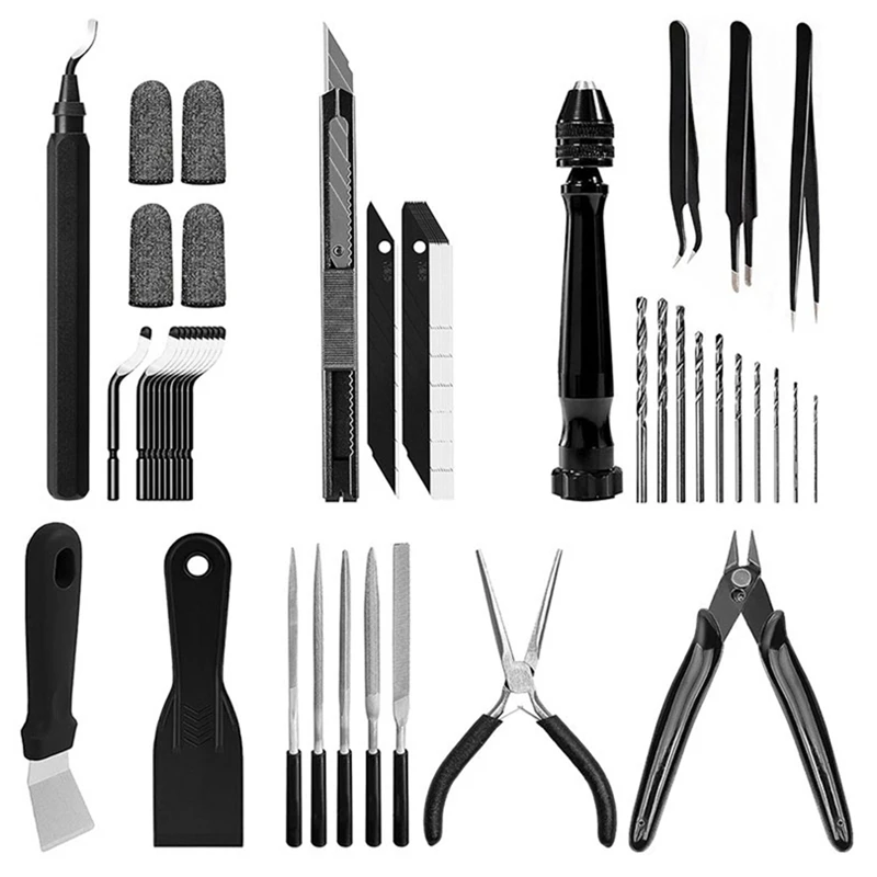 LJL-3D Printer Tools Kit Essential,3D Printing Tools Kit,3D Printer Accessories,Deburring Tool,Wire Cutter,Drill,Scraper
LJL-3D Printer Tools Kit Essential,3D Printing Tools Kit,3D Printer Accessories,Deburring Tool,Wire Cutter,Drill,Scraper